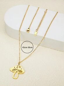 Mạ vàng 18K 1 Miếng Thanh lịch Dễ thương Nấm Vật rủ xuống Của phụ nữ Dây chuyền Thép không gỉ Đồ trang sức Bạn Món quà Để Trang Trí Hàng Ngày - vòng cổ nấm - Xem 4