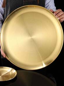 Stainless Steel Korean Bbq Grill Plate, Fruit & Snacks Serving Tray, Jewelry Organizer, Self-Service Buffet Plate, Multi-Size (5.5-15.7 Inches)Christmas Gift,School Supplies