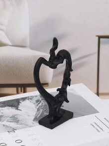 1 件浪漫情侣雕像家居装饰装饰品适用于客厅卧室、婚礼和节日氛围、北欧风格最佳礼物 - 黑色 - 查看 3