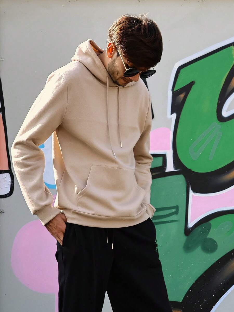 1 Pc Men's Long Sleeves Outdoor Sports Casual Warm Pullover Hoodie Gym Clothes Men - Camel - View 1