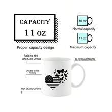 NJCHARMS 1個,美國國旗咖啡杯,11盎司陶瓷咖啡杯,蝴蝶圖案設計禮物給父親,夏日冬季飲品器具,生日禮物,節日禮物,聖誕禮物,新年禮物,情人節禮物 - 白色 - 查看 3