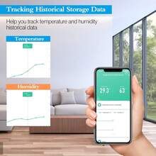 1個emylo Wifi溫度監測器,wifi溫度濕度附帶app通知及歷史數據,並兼容alexa助手,適用於家庭、溫室、酒窖的濕度計監測 - 白色 - 查看 4