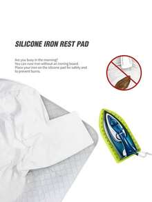 1入組矽膠燙斗燙斗罩保護墊，安全表面燙斗墊加熱墊架燙斗墊保溫板 - 玫紅色 - 查看 4