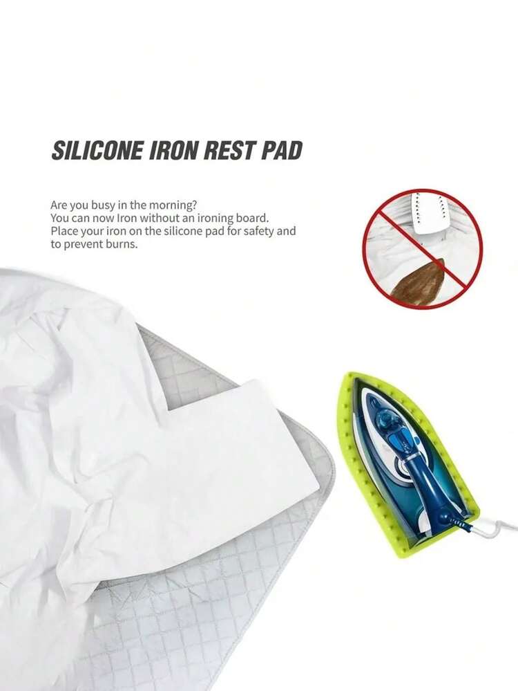 1入組矽膠燙斗燙斗罩保護墊，安全表面燙斗墊加熱墊架燙斗墊保溫板 - 玫紅色 - 查看 4