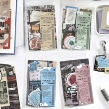 1 Paquete/60 Hojas Papel De Materiales De Decoración De Collage Creativo De Estilo De Revista, Ideal Para Decorar Cuadernos, Teléfonos, Tabletas, Tazas, Sobres Y Tarjetas De Felicitación - Multicolor - Ver 6