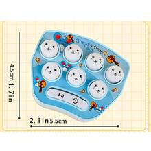 1入組卡通迷你手持式打地鼠電子遊戲玩具鑰匙鍊掛件,教育學生禮物 - 藍色 - 查看 2