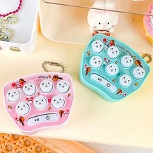 1入組卡通迷你手持式打地鼠電子遊戲玩具鑰匙鍊掛件,教育學生禮物 - 藍色 - 查看 4