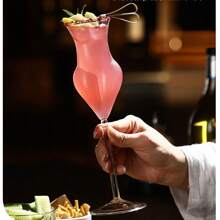 1入創意水晶玻璃紅酒杯，高硅美型玻璃杯，透明玻璃香檳杯，冷飲杯 - 白色 - 查看 4