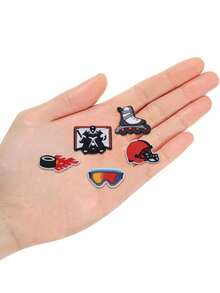 12入組冰球主題鞋扣和卡通鞋扣diy珠寶,男女適用,生日派對紀念品 - 彩色 - 查看 4