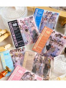 30入組復古文學可愛時尚女孩垃圾日記貼紙pet手帳裝飾手工藝術剪貼簿貼紙 15種設計圖案 - 杏色 - 查看 5