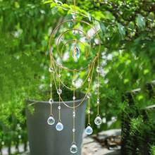 1pc Crystal Ball Prism, Moon Sun Catcher Crystal Rainbow Suncatcher Pendant Window Hanging Pendant Handmade Large Hanging Crystals Ornament For Garden Home Yard Christmas Hanging Decor-C - Apricot - View 8