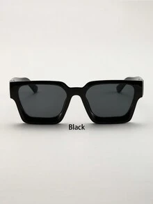 1入組男士塑料方形小框時尚眼鏡,適用於日常穿搭配件 - 灰色 - 查看 15