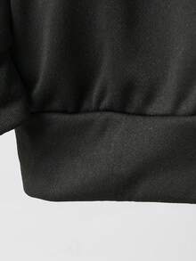 Conjunto para niños preadolescentes de 2 piezas con sudadera con capucha y pantalones con impresión de caricaturas, consola de videojuegos y grafiti, manga larga - Negro - Ver 4