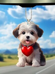 心型可愛狗車飾掛飾 - 彩色 - 查看 1