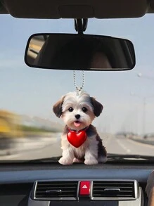 心型可愛狗車飾掛飾 - 彩色 - 查看 2