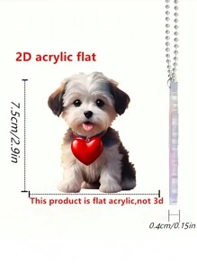 心型可愛狗車飾掛飾 - 彩色 - 查看 3