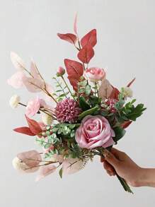One Piece Set Of Simulated Spring Letter Bouquets, Nordic Dining Table, Floral Design, Mori Style Living Room, Bedroom, Kitchen Decoration, Artificial Artificial Flowers, Nordic Holding Flower Bouquets, Holding Chrysanthemums In Spring - Autumn Pink Bouquet - View 5
