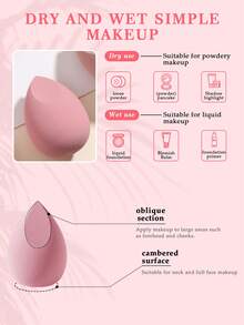 4入組化妝海綿,適用於粉底霜、粉底和散粉,適合於化妝應用 - 彩色 - 查看 5