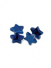 2 Thời trang Không giới tính Thép không gỉ Barbell Đinh tán tai Cổ điển Năm cánh Ngôi sao Hoa tai Đinh ốc Trở lại Xỏ lỗ tai Đồ trang sức - Hoa tai - Xem 18