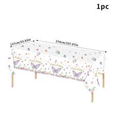 1pc Butterfly Waterproof Tablecloth Spring Butterfly Theme Party Decoration  Birthday Party Table Decorations - Multicolor - View 2