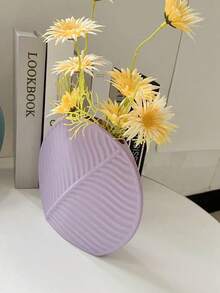 1pc Ceramic Table Flower Vase For Living Room, Entrance, Dry/Real Flower Arrangement, Nordic Luxury Hotel Lobby, Craft Decoration - Purple - View 4