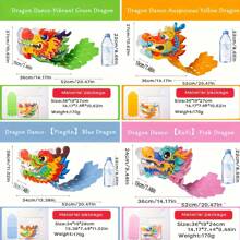 1入組新年禮品工藝品製作用的紙龍,龍春節剪紙工藝diy包,新年大禮-龍年禮品,手工製作的非寶藏版舞龍頭材料包和龍船 - 藍色 - 查看 3