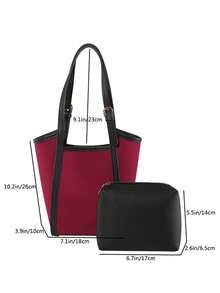 复古婆婆包水桶包大容量单肩包带内胆包秋冬新款包包复古风棕色包包送女朋友礼物女士 - 紅色 - 查看 7