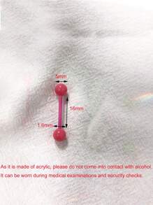 1支柔軟的啞鈴舌環,彩色柔性舌頭珠寶,適合康復期14g 長度16mm - 軟桿槓鈴 - 查看 8