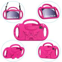 带肩带的 EVA 保护壳、防震手柄支架和卡通图案，兼容 iPad 5/6/7/8/9/Air4 代 [9.7 英寸/10.2 英寸/10.9 英寸] 和 iPad Mini 6 代 8.3 英寸和 Mini 1/2/3/4/5 代 7.9 英寸和三星平板电脑 Galaxy A9/A7 LITE/A9+ 2023/2021 和 Fire HD 8 10/12 Gen 8"2020&2022 和 Fire HD 10 2023/2021 13/11 代/Fire 7 2022 - 玫紅色 - 查看 4