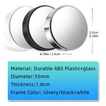 2pcs Blind Spot Car Mirrors, Silver 2 Inch Reusable Round HD Glass Convex 360° Wide Angle Side Rear View Mirror With Sucker For Cars SUV Trucks New Design - Silver - View 2