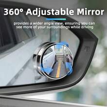 2pcs Blind Spot Car Mirrors, Silver 2 Inch Reusable Round HD Glass Convex 360° Wide Angle Side Rear View Mirror With Sucker For Cars SUV Trucks New Design - Silver - View 4