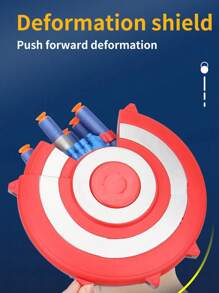 1套超級英雄玩具槍盾軟子彈發射器,安全射擊軟子彈槍 - 彩色 - 查看 5