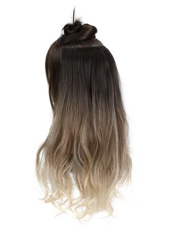 Extensiones de cabello sintético de 18" resistente al calor y de acabado mate, pelo ondulado degradado en color, apto para uso diario