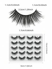 10pairs Synthetic Fiber 3d Eyelashes With Dramatic And Thick Effect, Various Styles, Soft And Natural Look - Fluffy Lashes - View 3