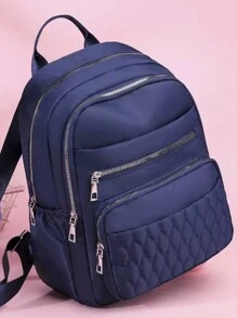 Women Fashion Backpacks - Navy Blue - View 3