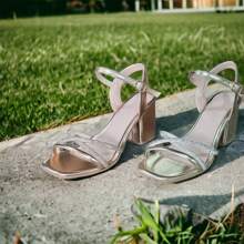 Women Heeled Sandals - 乾枯玫瑰色 - 查看 2