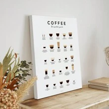 1入組有框咖啡杯圖表畫,適用於咖啡愛好者、咖啡館、廚房牆藝術、客廳臥室現代家居裝飾,可掛牆裝飾,即拆即掛 - 黑色 - 查看 9