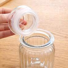 1pc Airtight Glass Jar With Lid To Store Tea, Coffee, Candies, Biscuits, Etc. - Perfect For Kitchen And Restaurant Tables - Clear - View 7