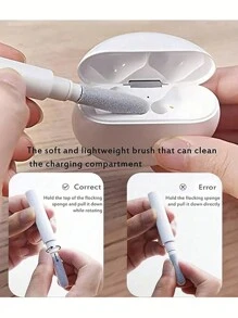 1pc Multifunctional 3-In-1 Headphone Cleaning Pen, Used To Clean The Gaps And Compartments Of Your Headphones To Keep Them Hygienic