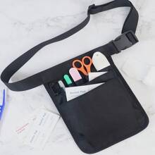 簡約牛津布工具腰包,多功能護理師精美包,多口袋工具包 - 黑色 - 查看 2