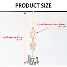 1個天然紫水晶原石月星傳輸石吊墜裝飾品，適用於車內裝飾禮品 - 彩色 - 查看 11