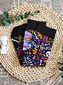 1/2 Paia Di Calzini Ciurici Dall'design Asimmetrico, Calzini Alla Moda E Curiosi Per Uso Quotidiano E Da Festa - nero - Visualizzare 5