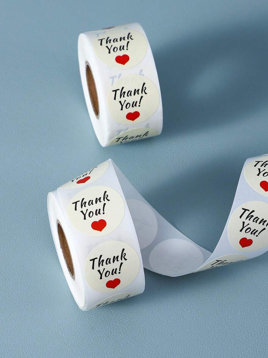 500 Text Love Pattern Stickers English Thank You Notebook Decorative Stickers Sealing Stickers - Multicolor - View 1