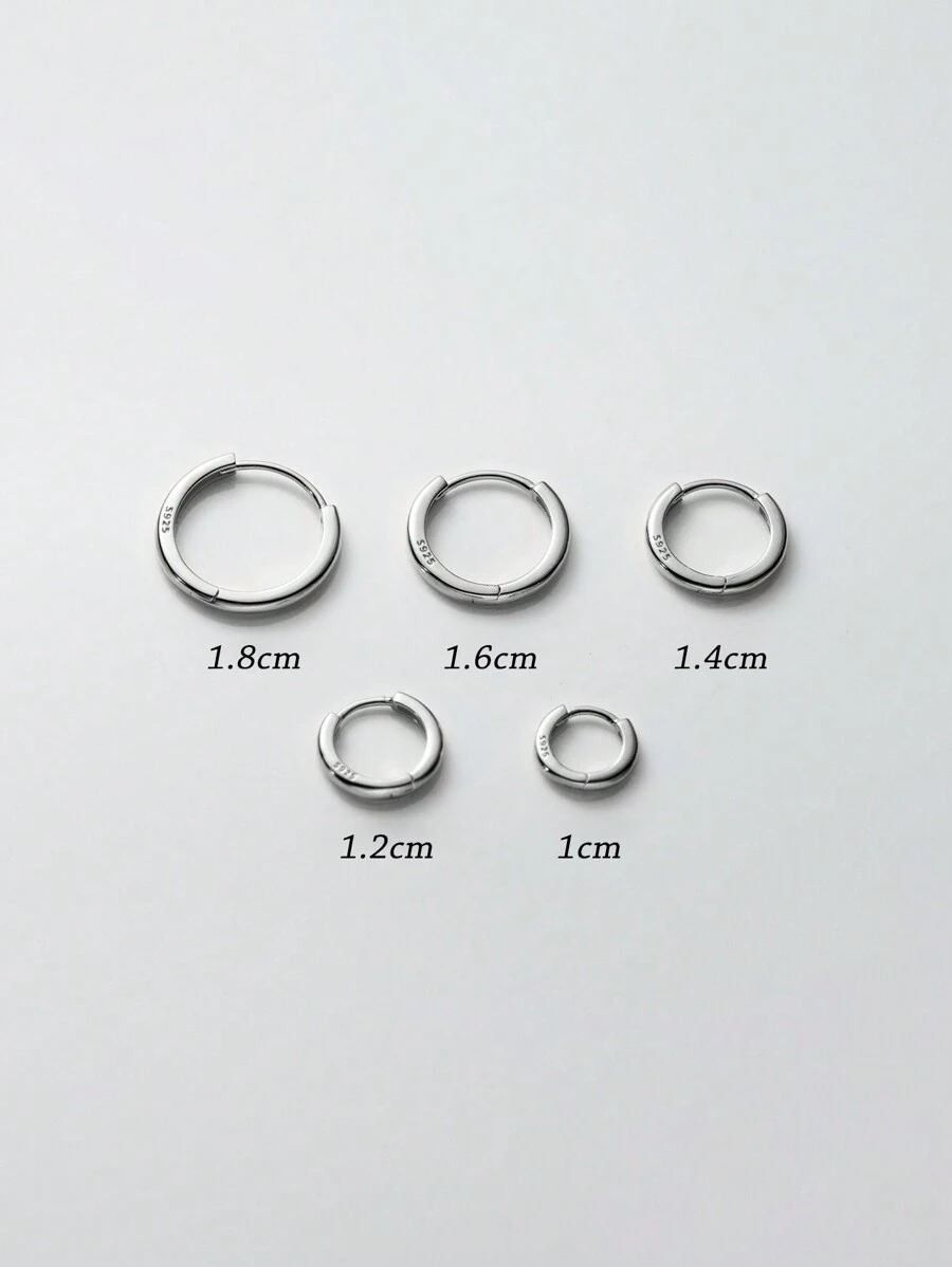 MODIAN Sterling Silver Minimalist Hoop Earrings - Silver - View 1