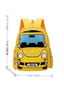 Towing Rope Cartoon Print Backpack For Teenagers - Yellow - View 2