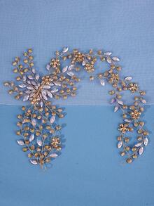 1個女性浪漫紫色水晶頭帶,彩色鑽石,高貴婚禮閃亮髮飾 - 紫色 - 查看 5