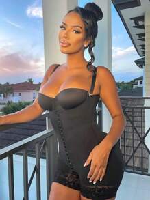 Women's Shapewear High Compression Body Shaper For Women Tummy Control Butt Lifter Jumpsuit, Breathable,Absorbs Sweat - Black - View 6