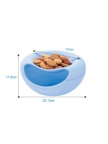 雙層鬆散水果盤，適合放向日葵籽，創意圓形純色水果盤 - 藍色 - 查看 7