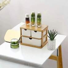 桌上化妝品收納盒,口紅/面膜/眉刷/眼影收納盒,竹纖維材質,裝飾性桌面物品,文具/筆收納盒,家庭/學校/辦公室用品,家居裝飾 - 杏色 - 查看 8