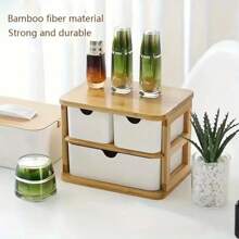 桌上化妝品收納盒,口紅/面膜/眉刷/眼影收納盒,竹纖維材質,裝飾性桌面物品,文具/筆收納盒,家庭/學校/辦公室用品,家居裝飾 - 杏色 - 查看 1
